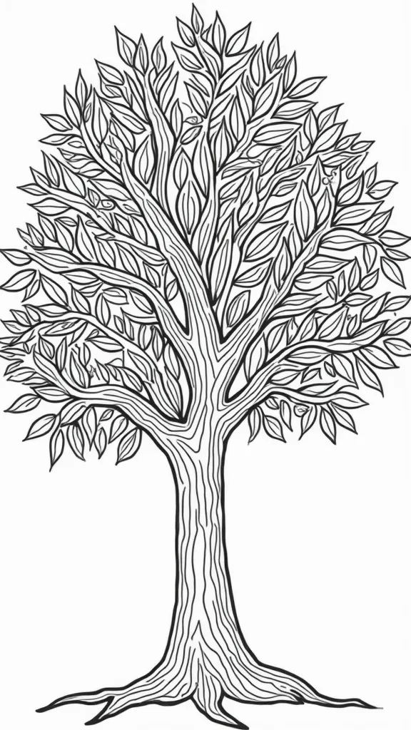 free printable tree coloring pages